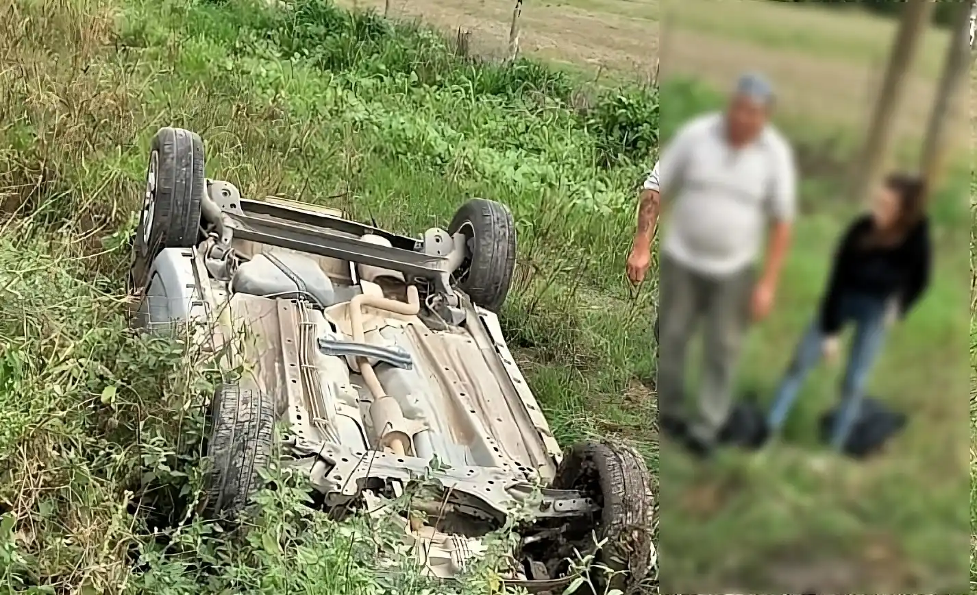 Volcó una camioneta en ruta 1001: “Pasaba vehículos por la banquina a alta velocidad”