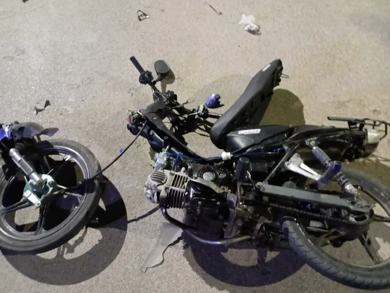 La motocicleta Yamaha conducida por Cuviller al momento del accidente
