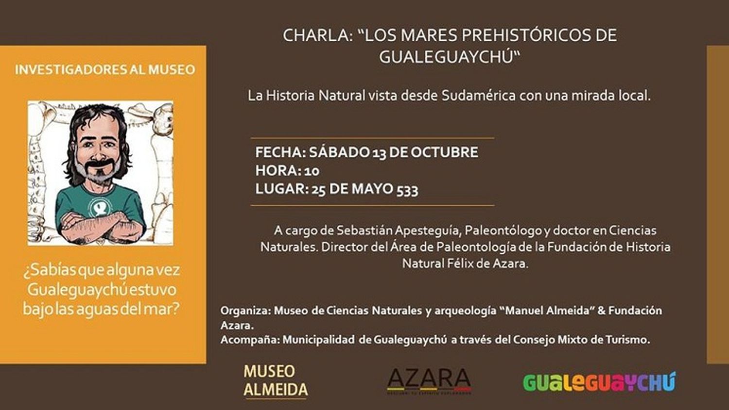 Invitan a la charla "Los mares prehistóricos de Gualeguaychú"