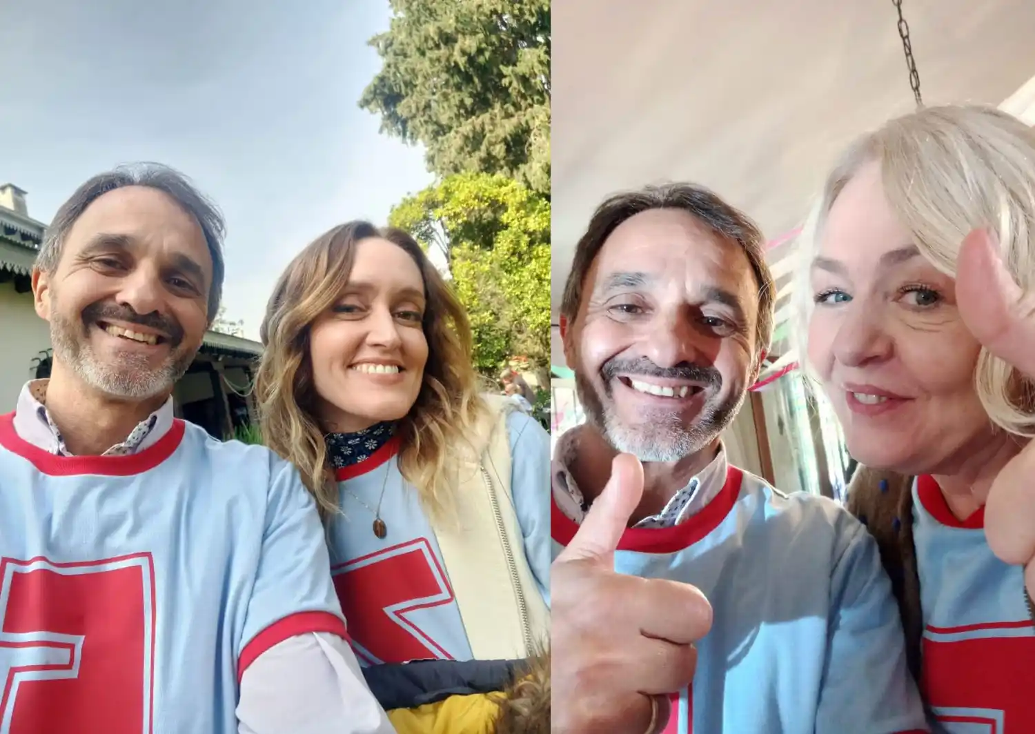 Luciano Juhant en las grabaciones junto a Marina Bellati y Lili Popovich.