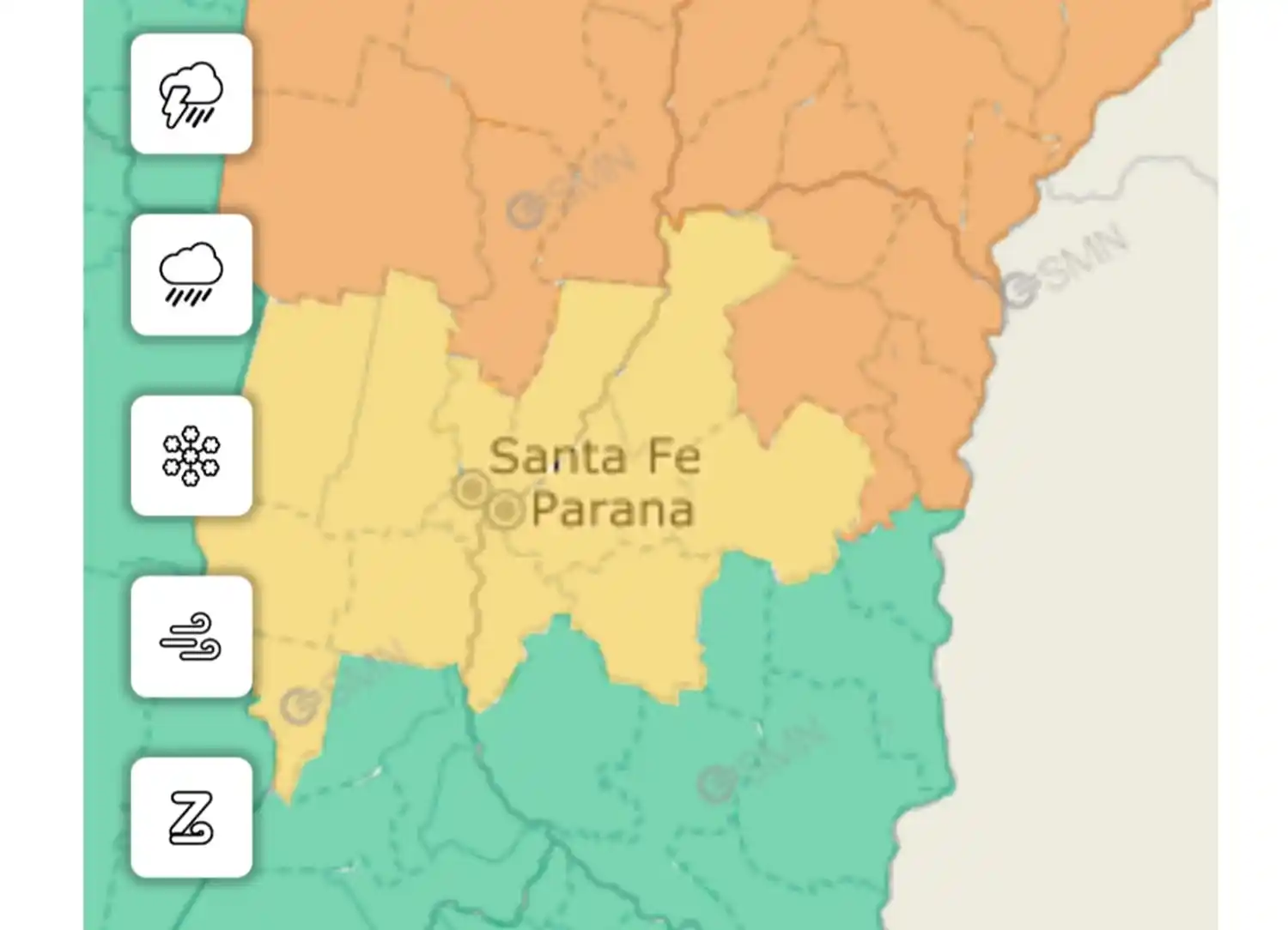 Renovaron la alerta naranja por tormentas para Concordia y el norte entrerriano