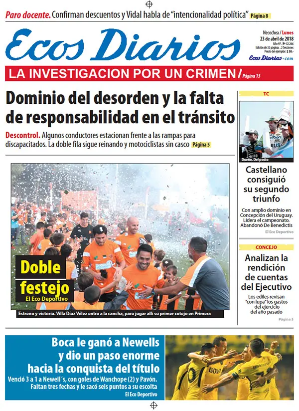Tapa del 23 de abril de 2018