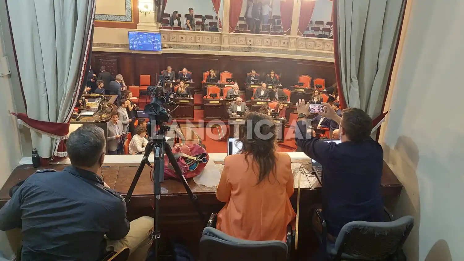 La vista de las bancas desde el palco en el Senado durante la Sesión Especial del 12 de mayo.