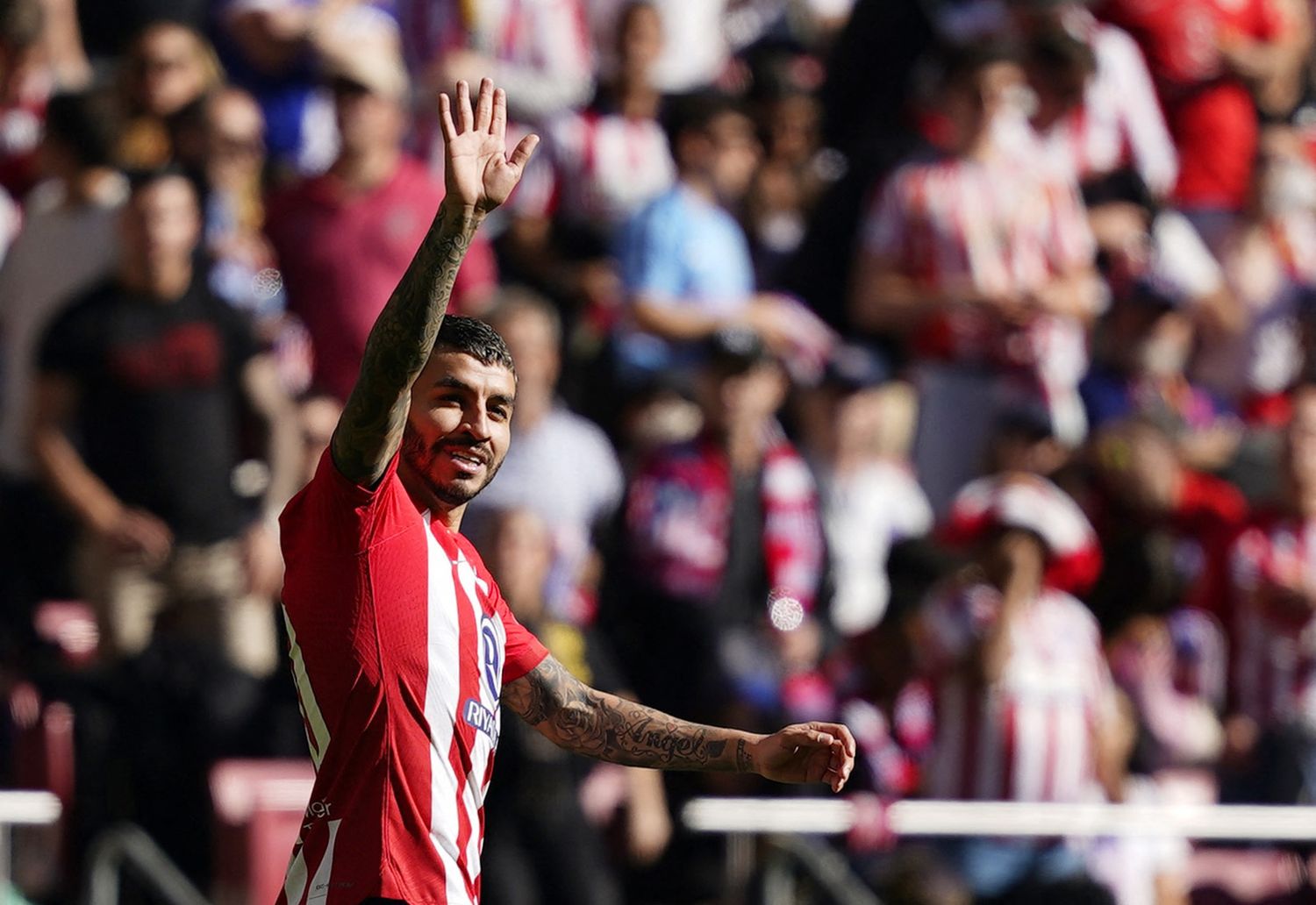 El festejo de Angel Correa frente a Las Palmas.