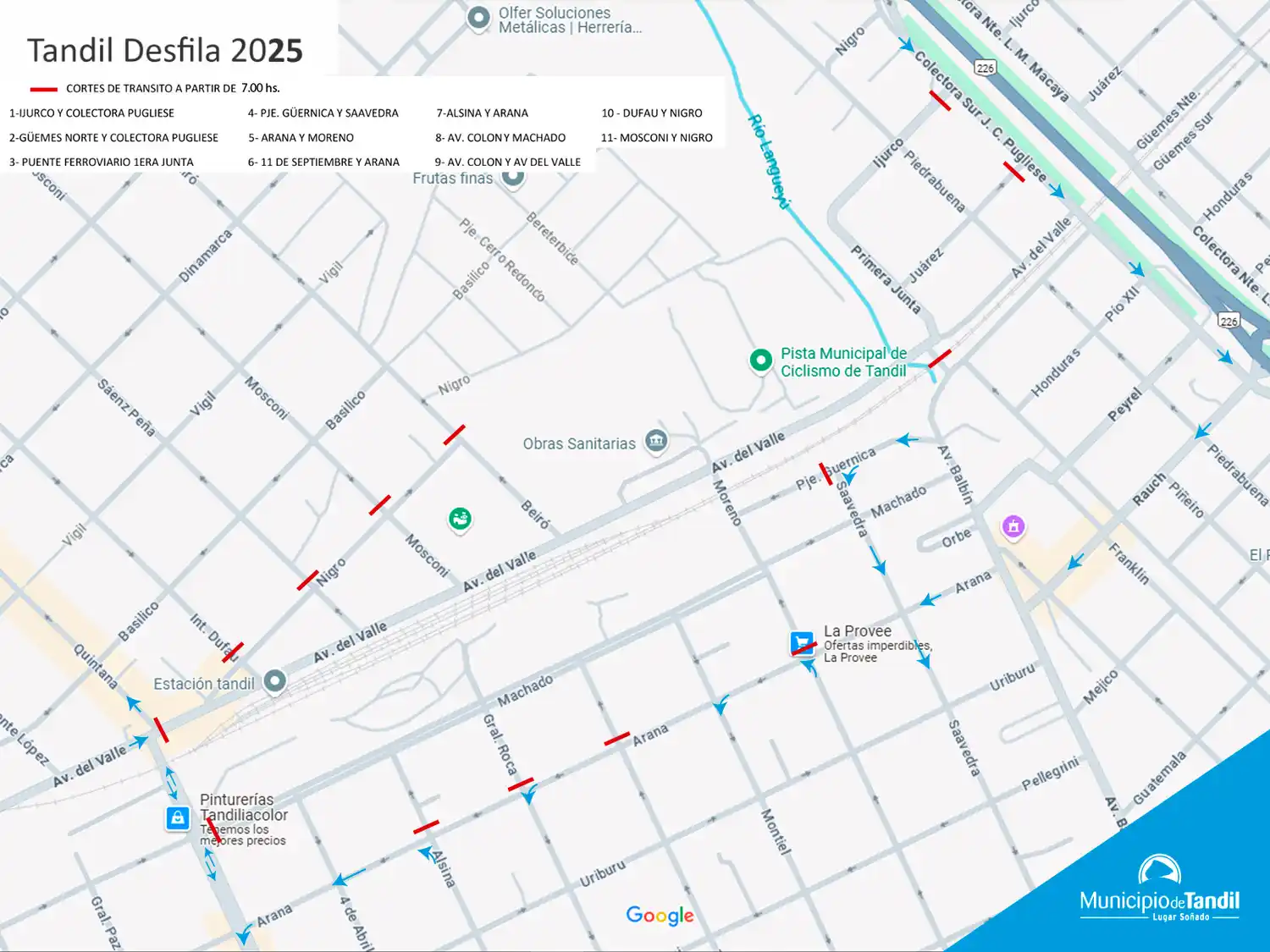 Se realizarán cortes de tránsito en la ciudad debido al desfile del 25 de Mayo.
