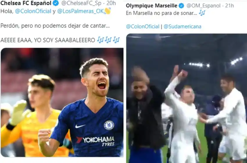 El hit de Los Palmeras que cantan los hinchas de Colón llegó a dos importantes clubes de Europa