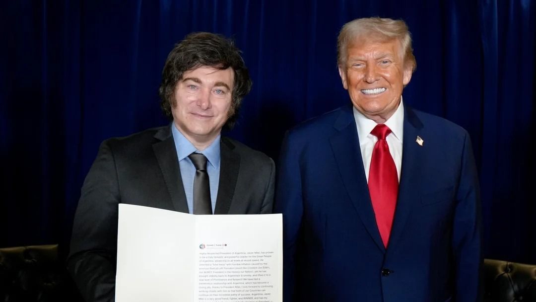 Javier Milei compartió la foto con Trump en las Naciones Unidas