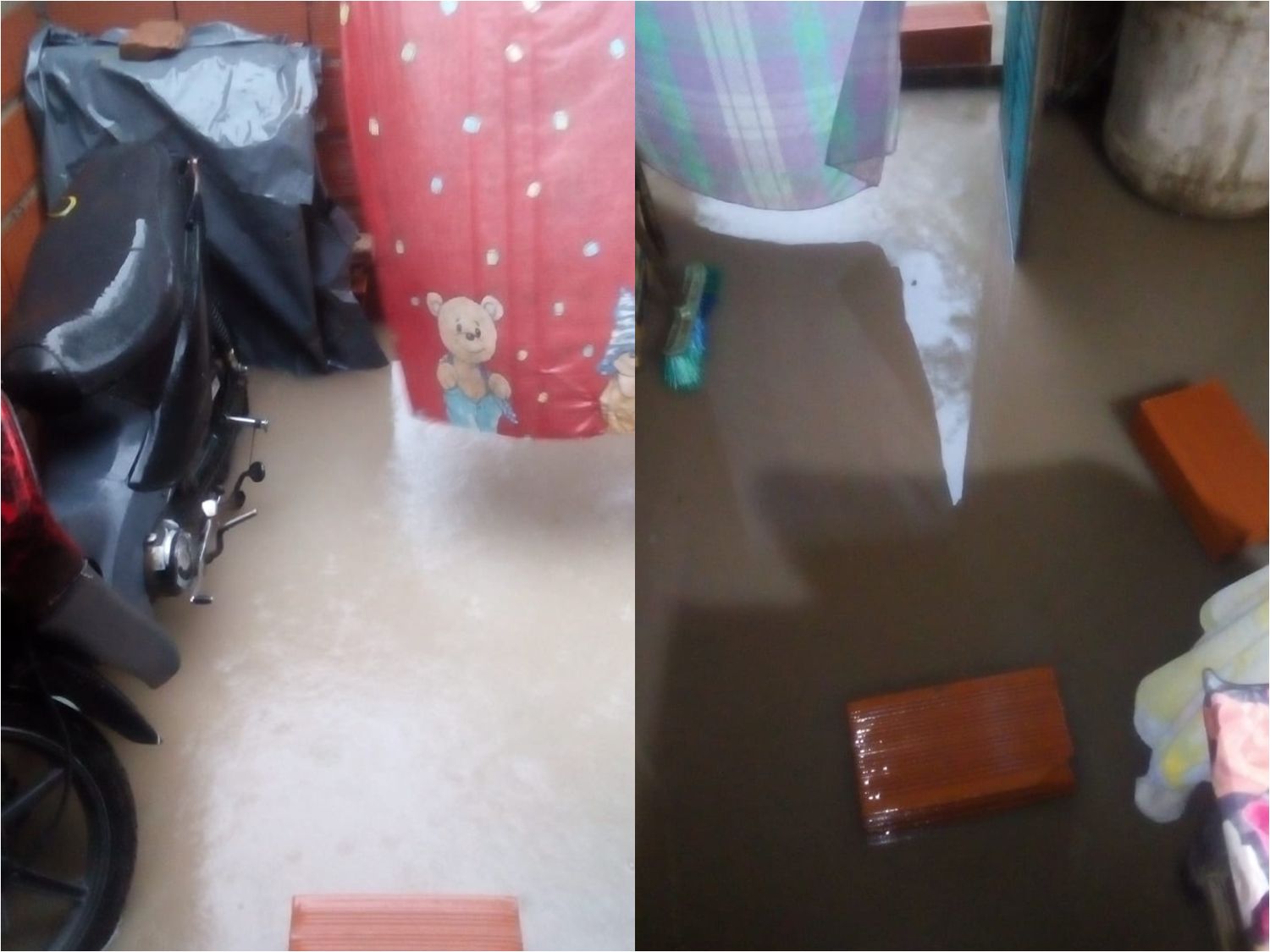Temporal de lluvia: vivienda anegada en La Tosquera