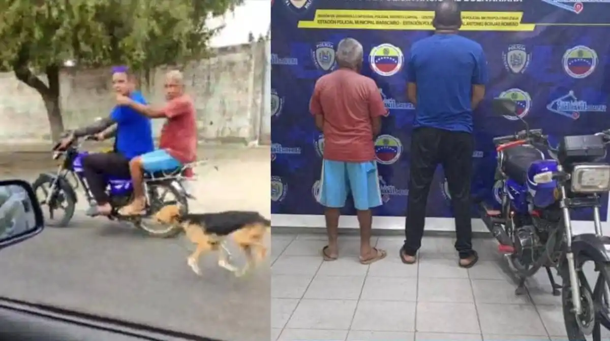 MALTRATO ANIMAL: detenidos dos sujetos que amarraron a perro de una moto y prácticamente lo arrastraban (VIDEO)