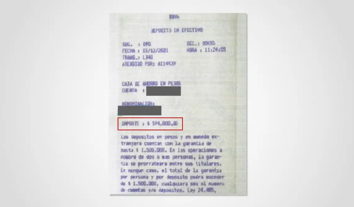 El ticket que fue clave en la investigación.