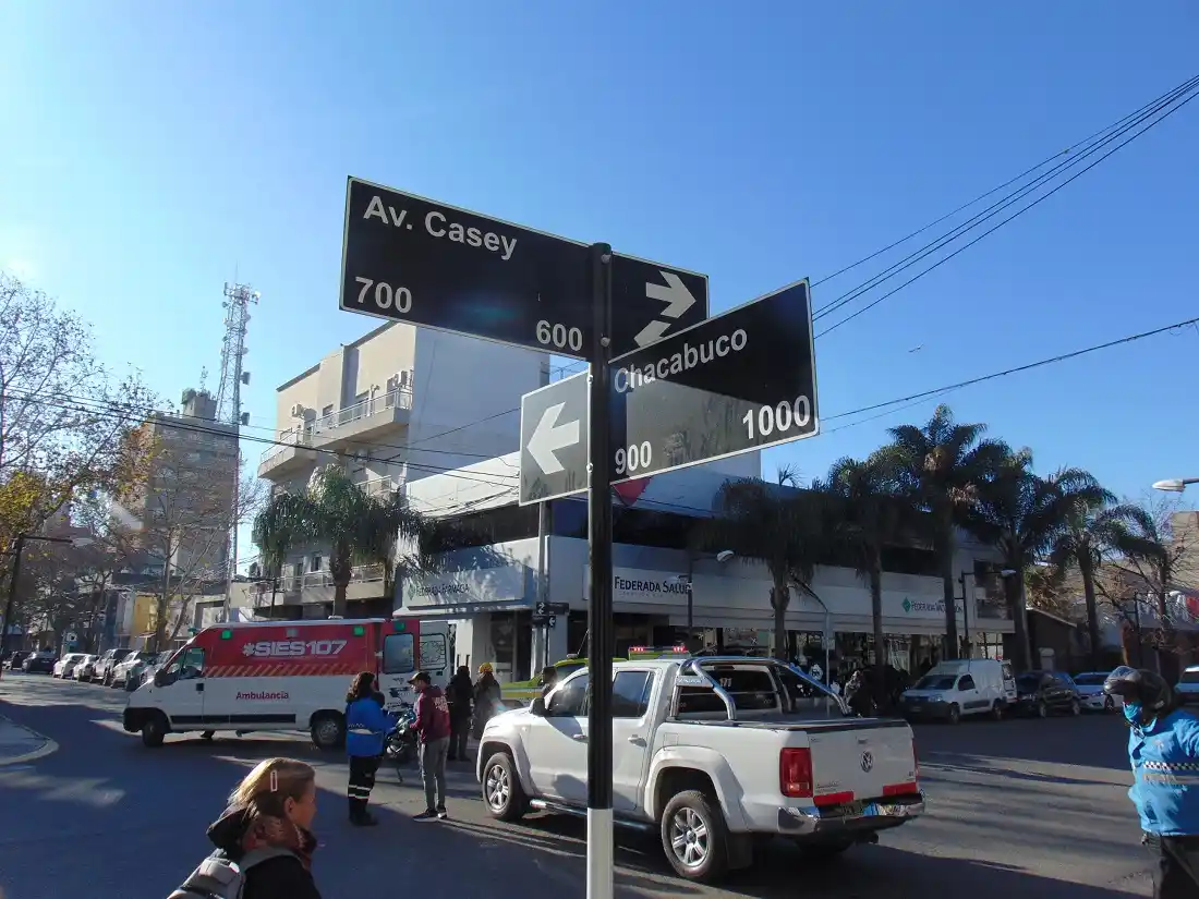 Grave accidente en Casey y Chacabuco.
