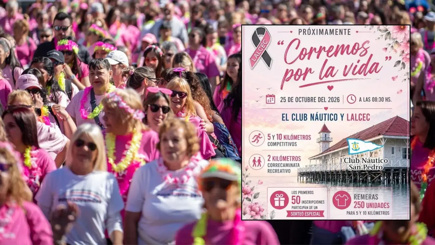 LALCEC y el Club Náutico organizan una correcaminata en el mes de "Octubre Rosa".
