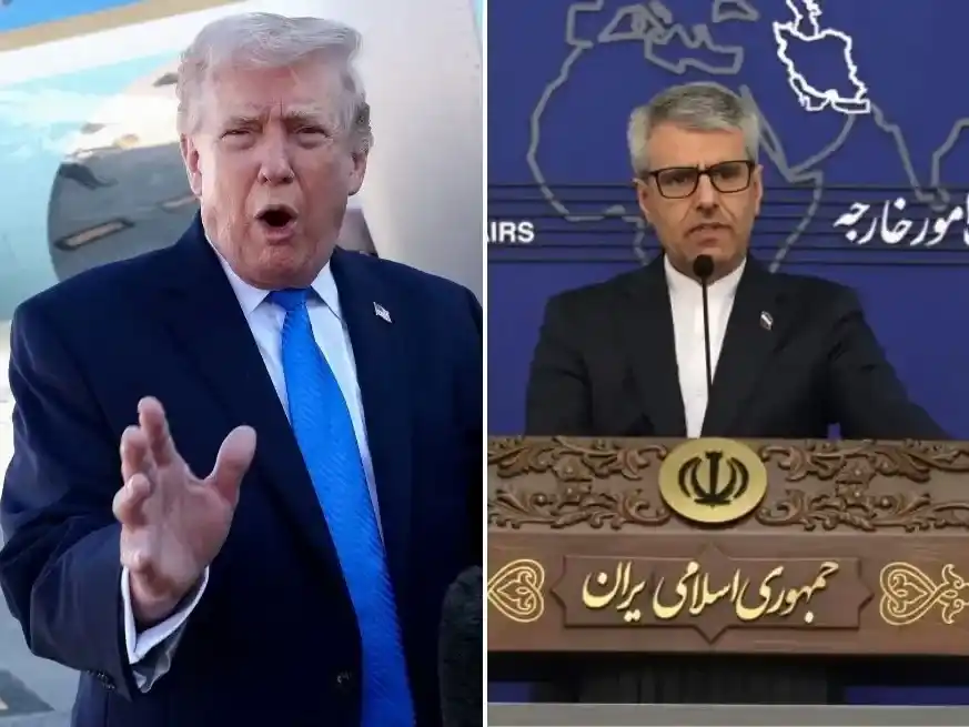 Donald Trump, presidente de Estados Unidos, y el portavoz del Ministerio de Asuntos Exteriores iraní, Esmaeil Baghaei. Crédito: Reuters y ATTA KENARE)