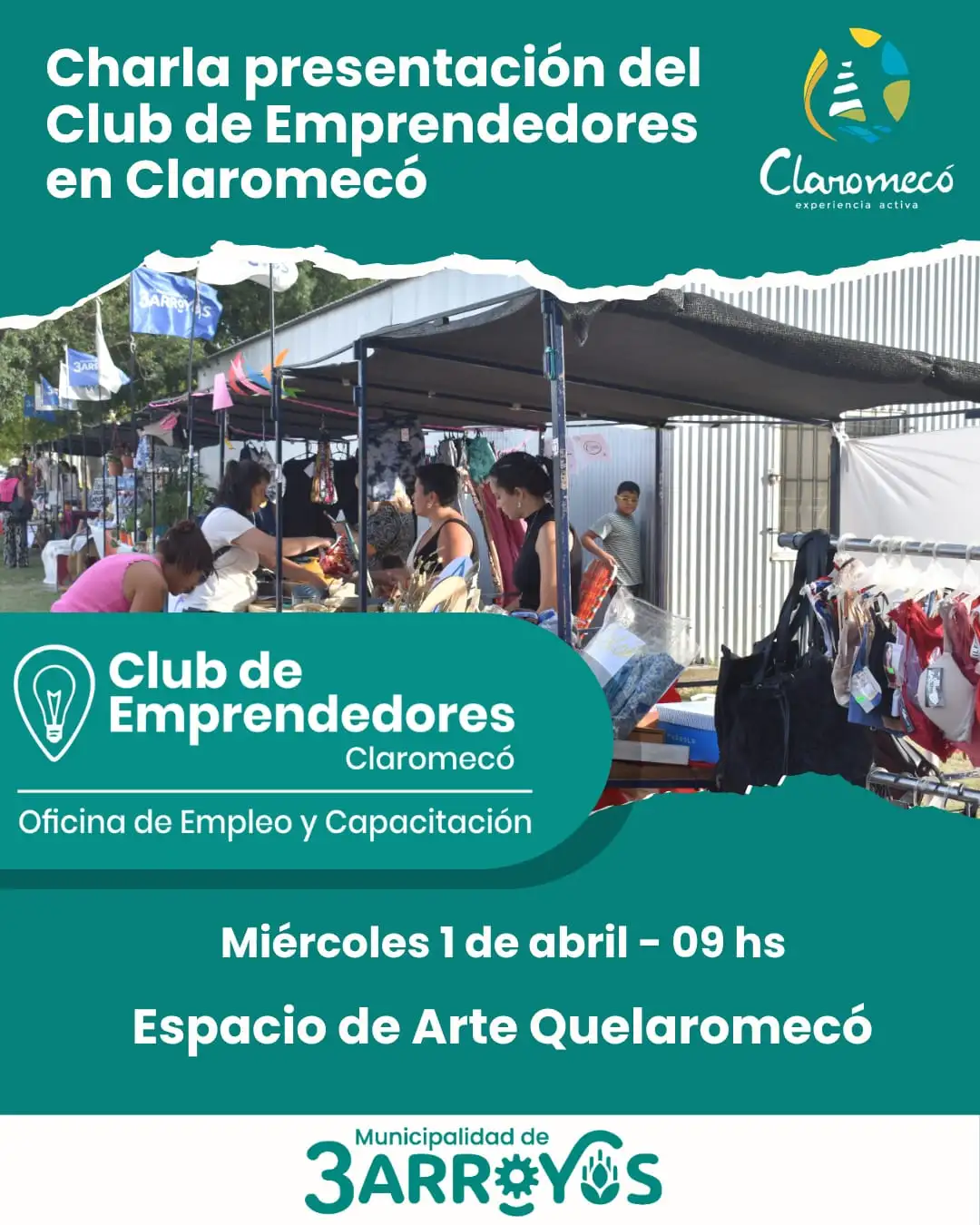 flyer emprendedores Claromecó