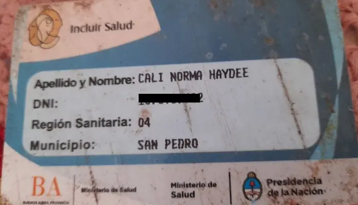 Encontraron una tarjeta a nombre de Norma Haydee