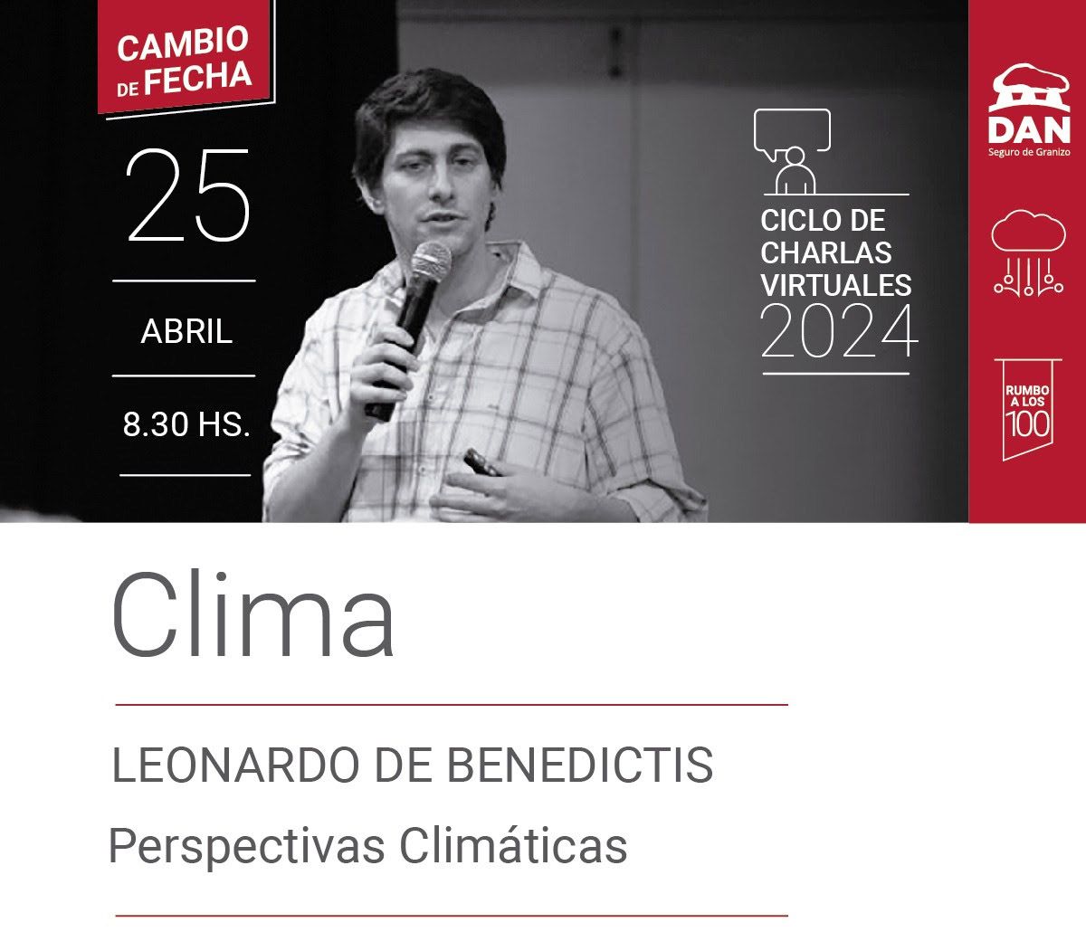 Leo de Benedictis actualizará las persperctivas climáticas el jueves 25