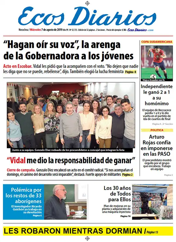 Tapa del 7 de agosto de 2019