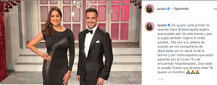 Mariela Celis también publicó su apoyo a la familia de Dave Capella. Foto: Instagram