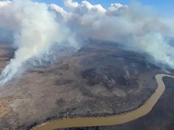 Incendios en islas: tres santafesinos detenidos