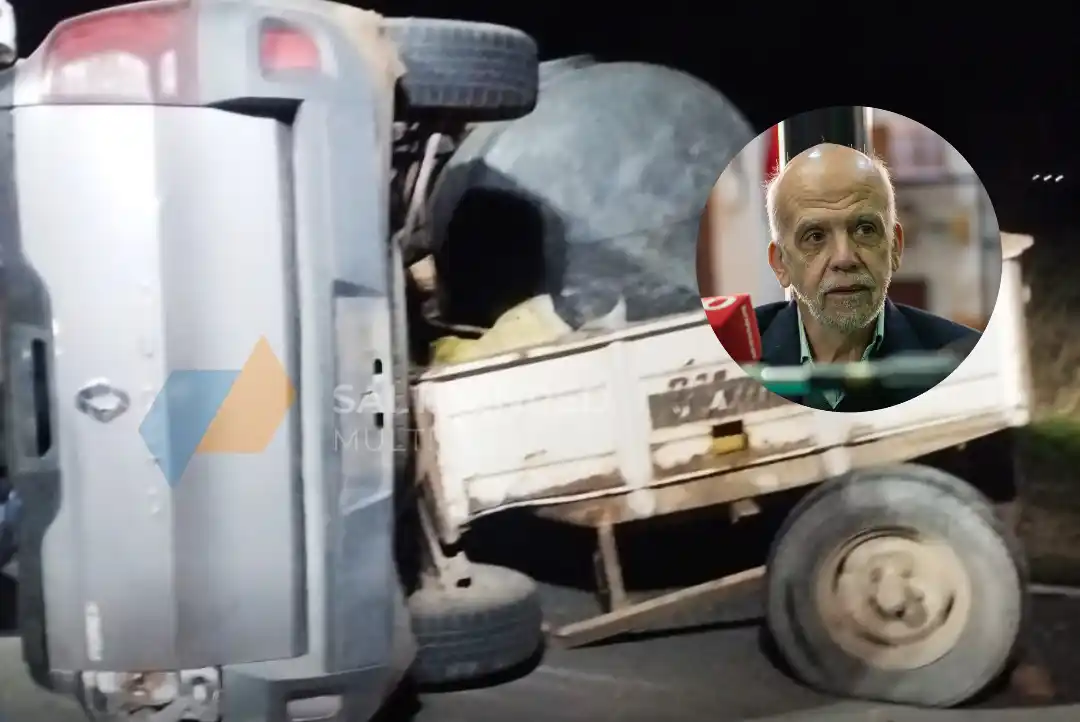 Así quedó la camioneta que conducía Eduardo Álvarez. Foto del accidente: Salto en Red.