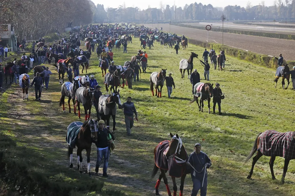 Protesta del turf en el hipódromo de San Isidro en rechazo a los recortes de Vidal