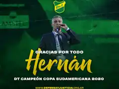 Hernán Crespo renunció como técnico de Defensa y Justicia