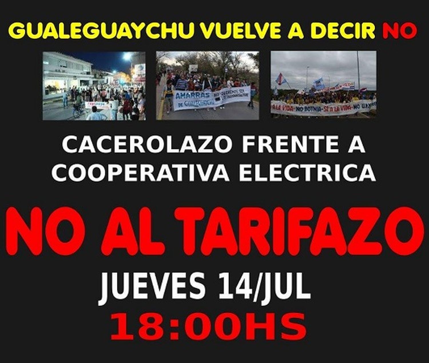 Tarifazo: Convocan a una manifestación frente a la cooperativa  