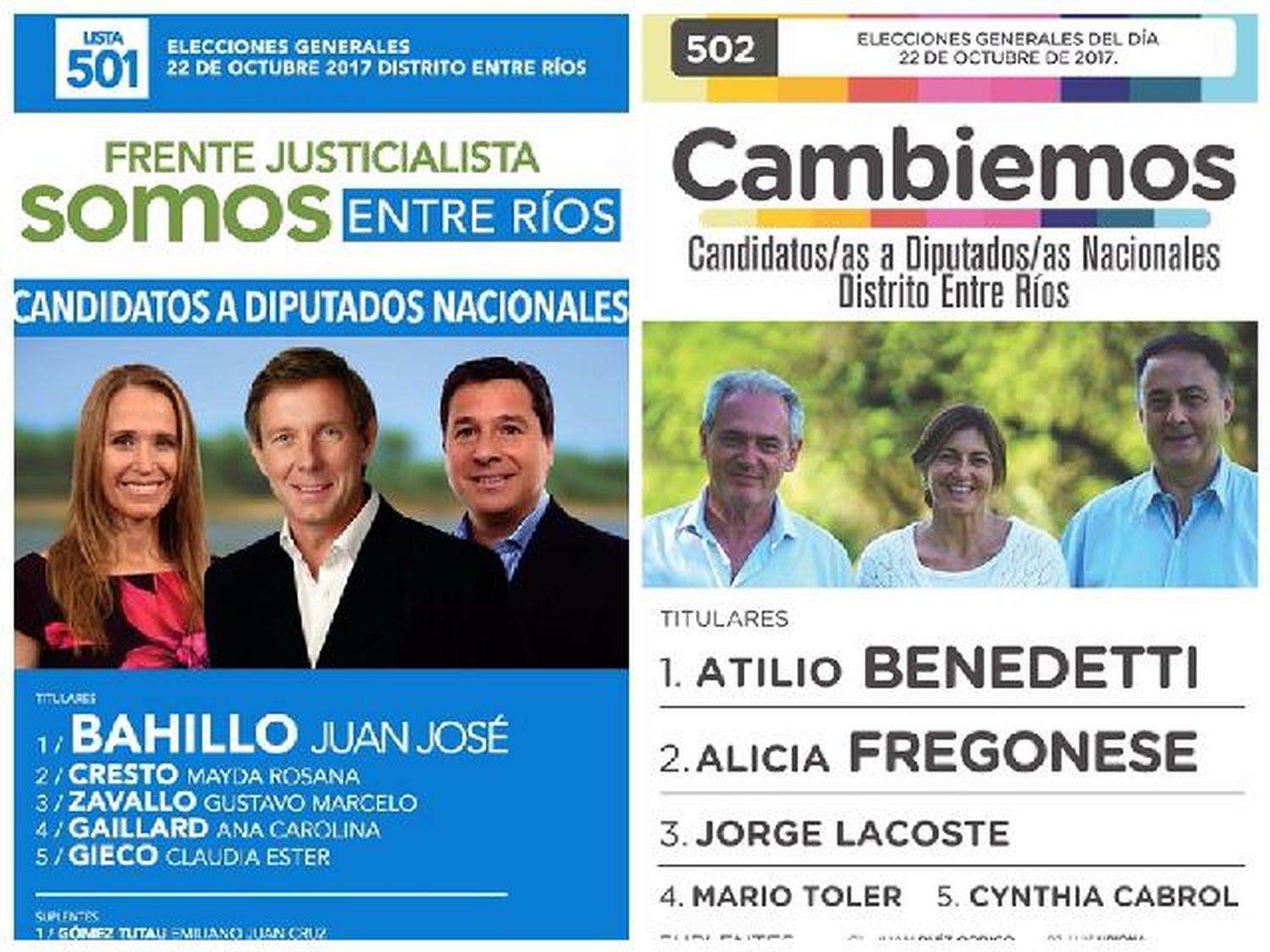 Benedetti, Fregonese, Lacoste, Bahillo y Cresto son los diputados electos por Entre Ríos
