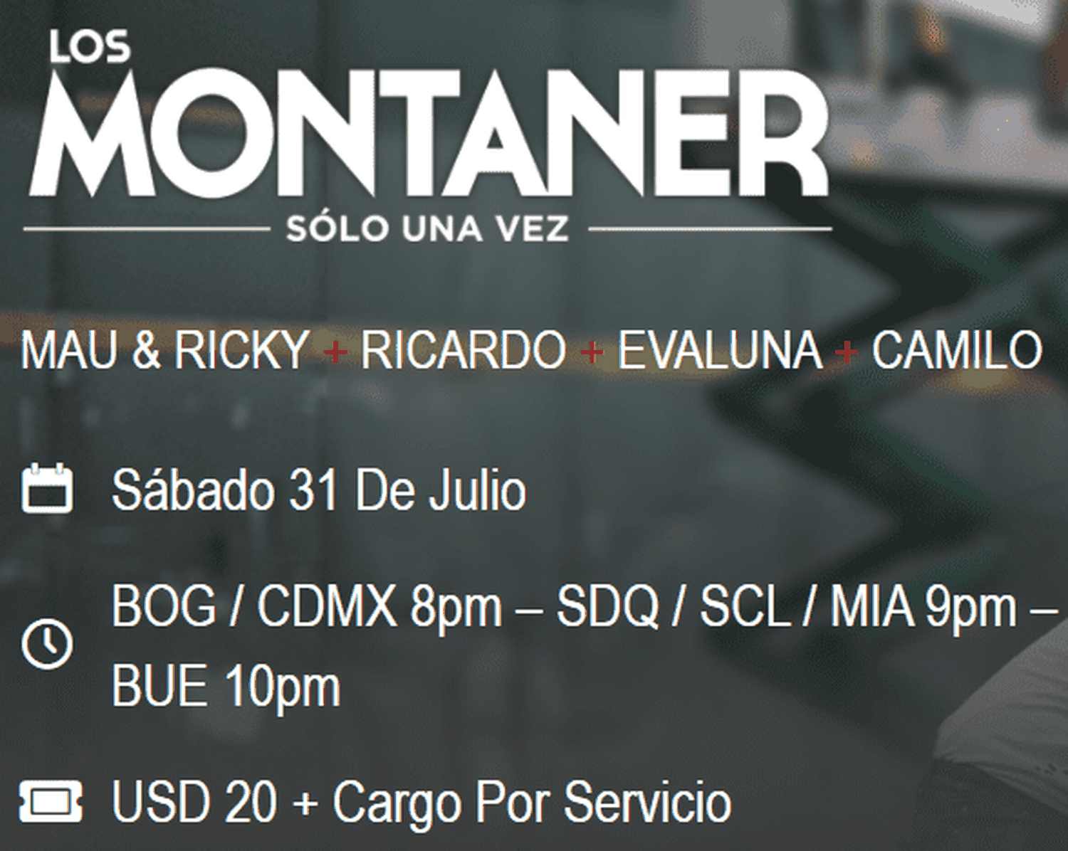Ya en la web de los Montaner está el cambio de fecha.