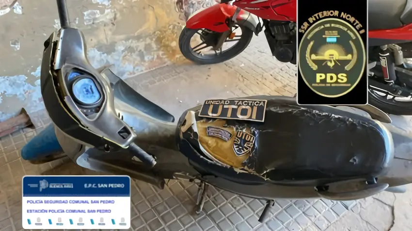 La moto recuperada es una Gilera 110 de color gris.