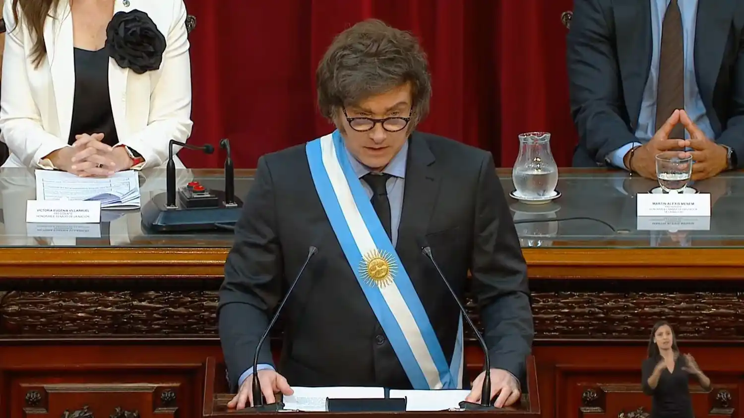 Javier Milei en la apertura de sesiones ordinarias en el Congreso.