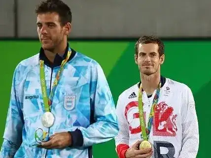 Del Potro con la Plateada, junto a Murray.