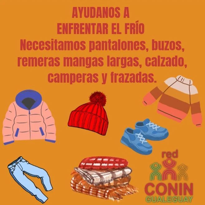 Las prendas que se donen se reciben en la sede del centro local.