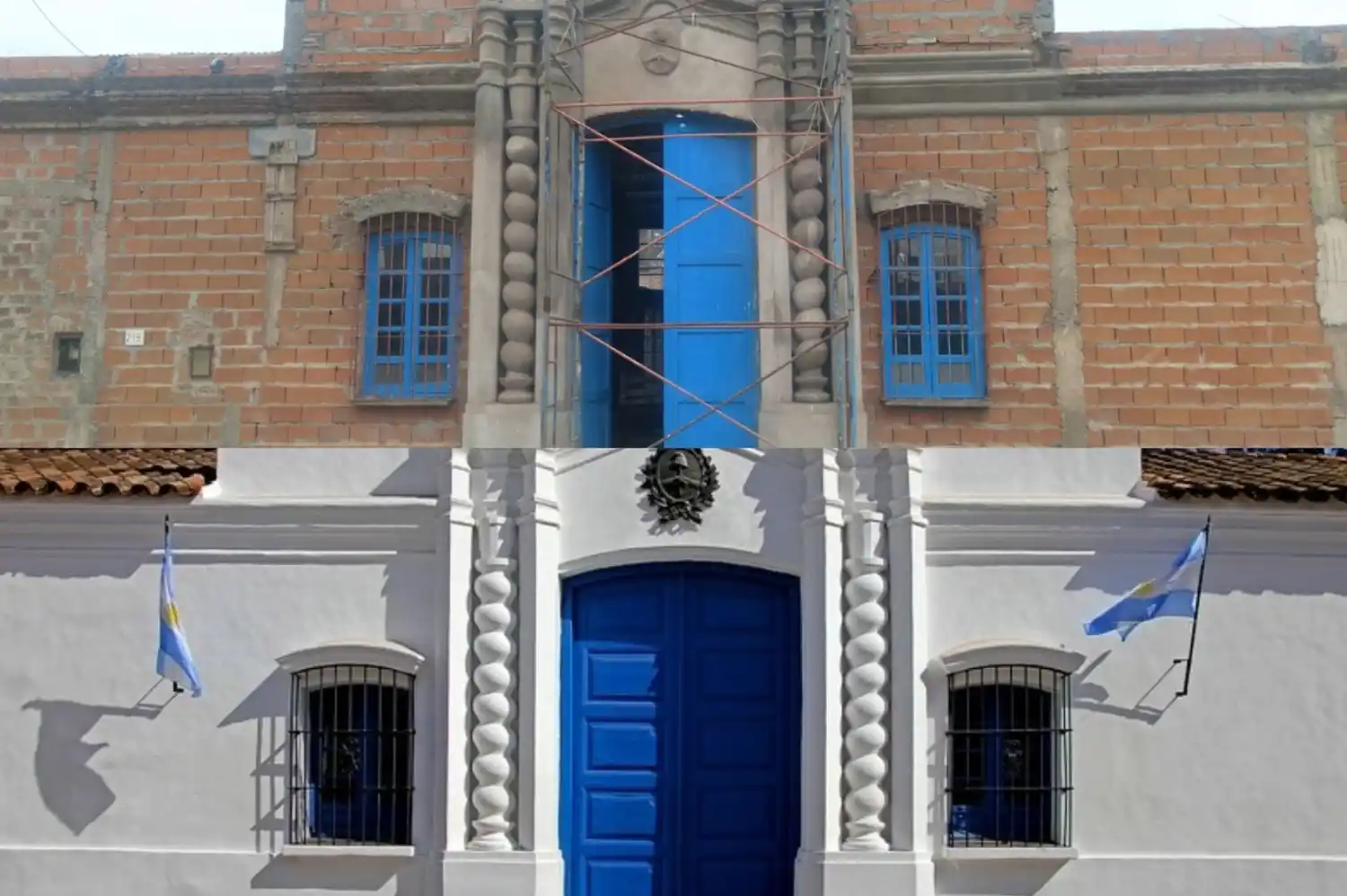 Un vecino de Baradero hizo una réplica del frente de la Casa Histórica de Tucumán