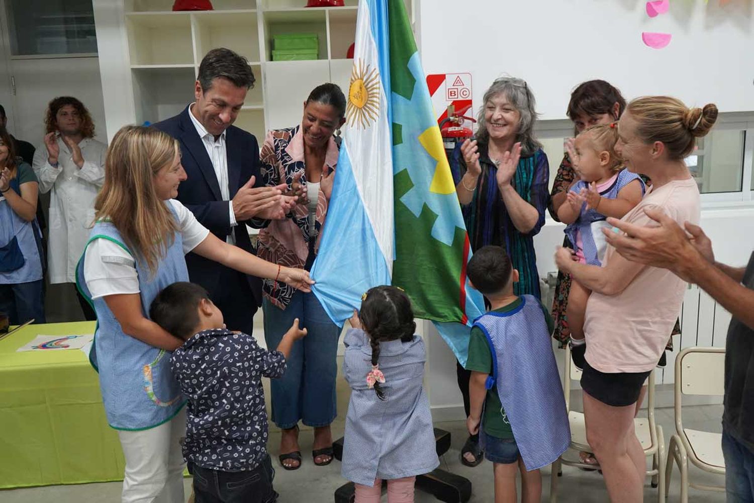 Mensaje. Brindó en la inauguración del jardín, la directora Evangelina Peralta