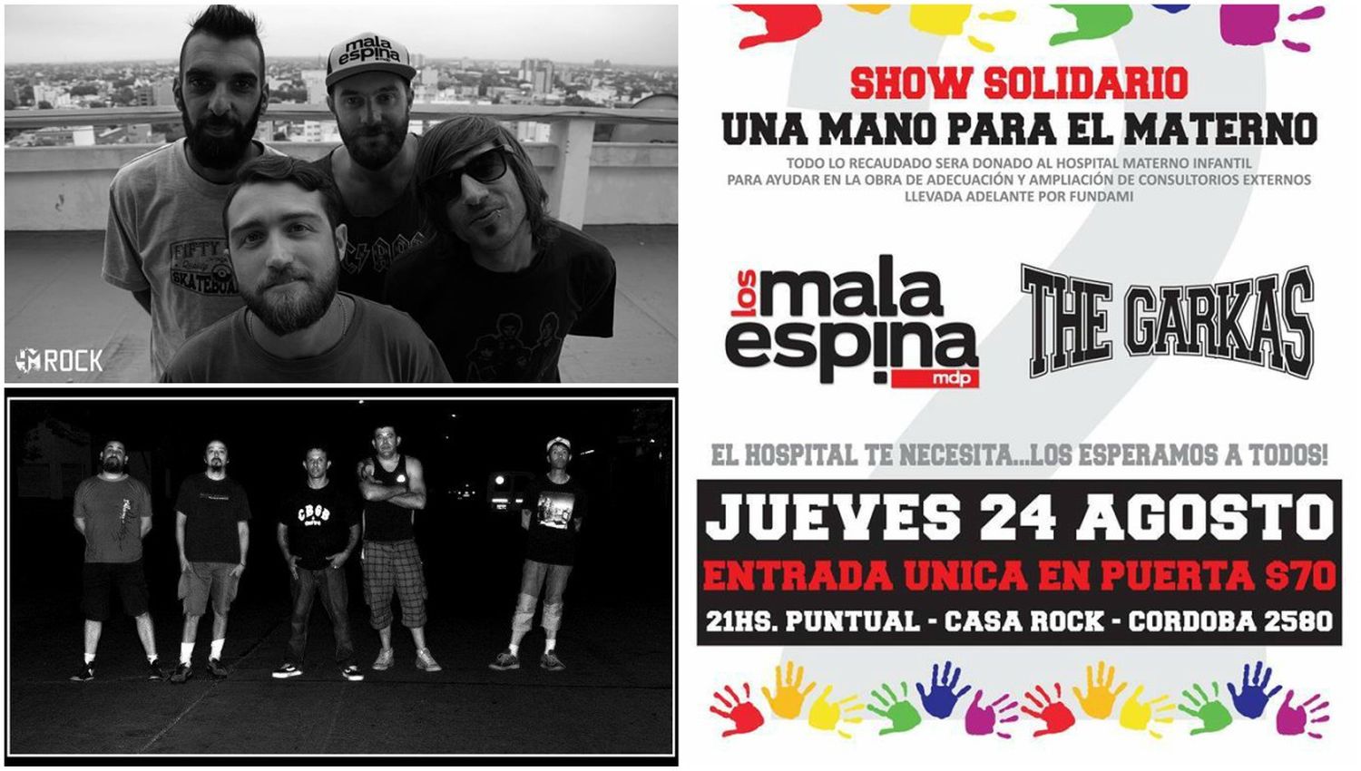 Show de rock marplatense a beneficio del Hospital Materno Infantil