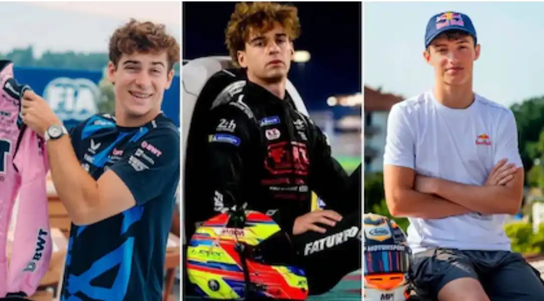 Franco, Nico y Mattia , los tres pilotos argentinos en el GP de Australia.Foto: Redes