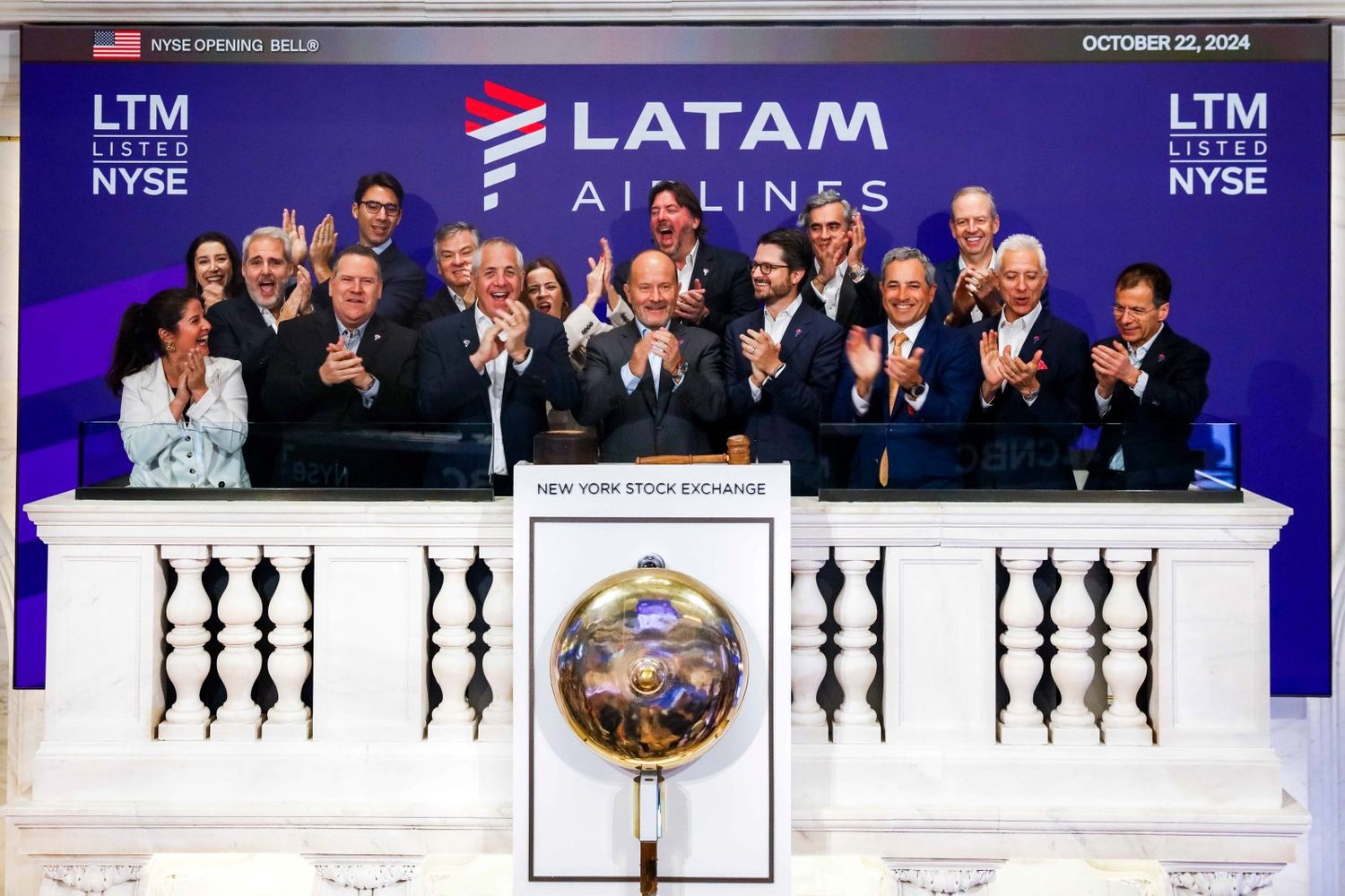 LATAM Airlines tocó la campana en la Bolsa de Nueva York con optimismo y proyecciones de crecimiento