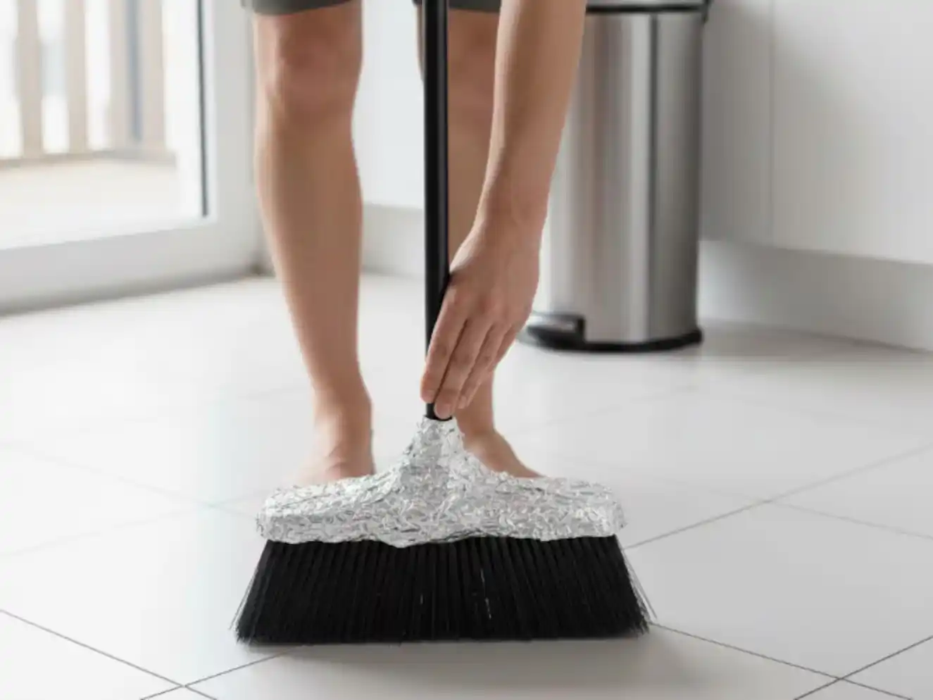 ¿Por qué envolver la escoba con papel aluminio mejora la limpieza? El truco casero que cada vez más personas usan