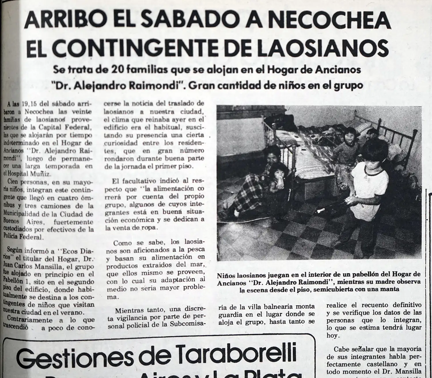 Nota. Describiendo la llegada de las famlias