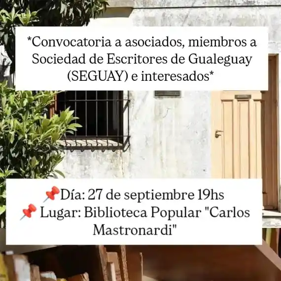 Convocan a reactivar la Sociedad de Escritores de Gualeguay