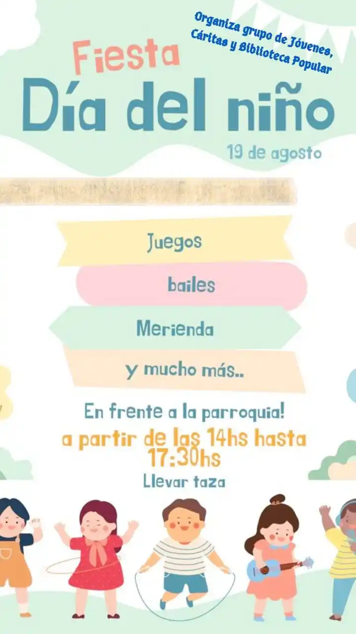 Frente a la parroquia  celebraremos el Día del Niño