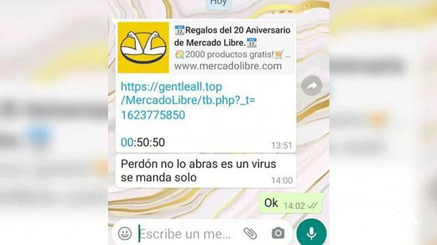 Viral: Mensaje falso de Mercado Libre engaña incautos