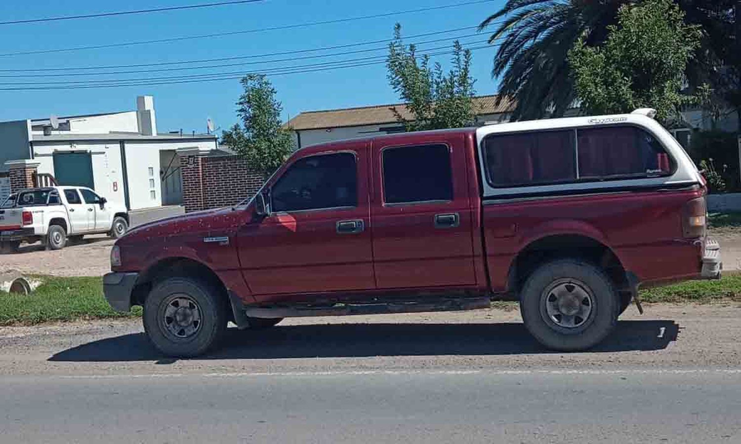 La camioneta de la que robaron las pertenencias