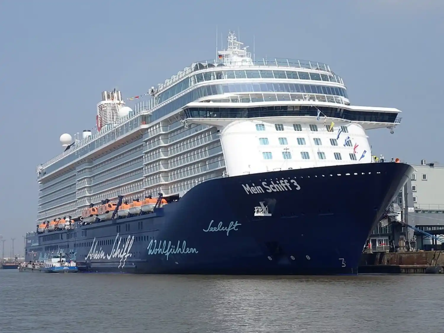 Un crucero chocó contra un buque portacontenedores en el puerto de Bremerhaven