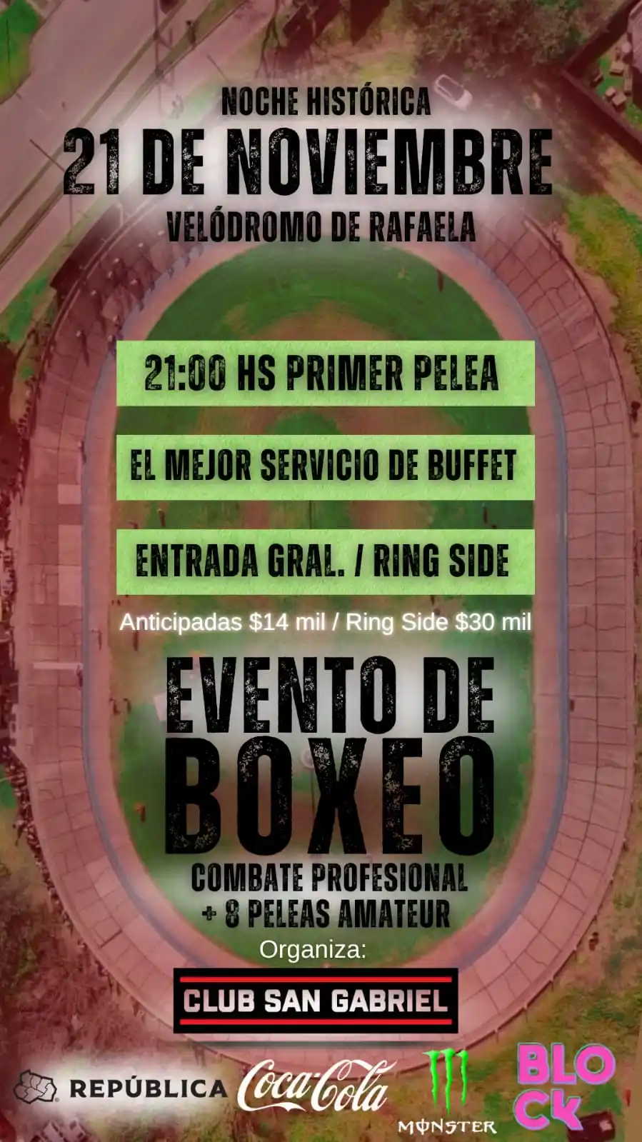 Compra de anticipadas velada de boxeo en el velodromo