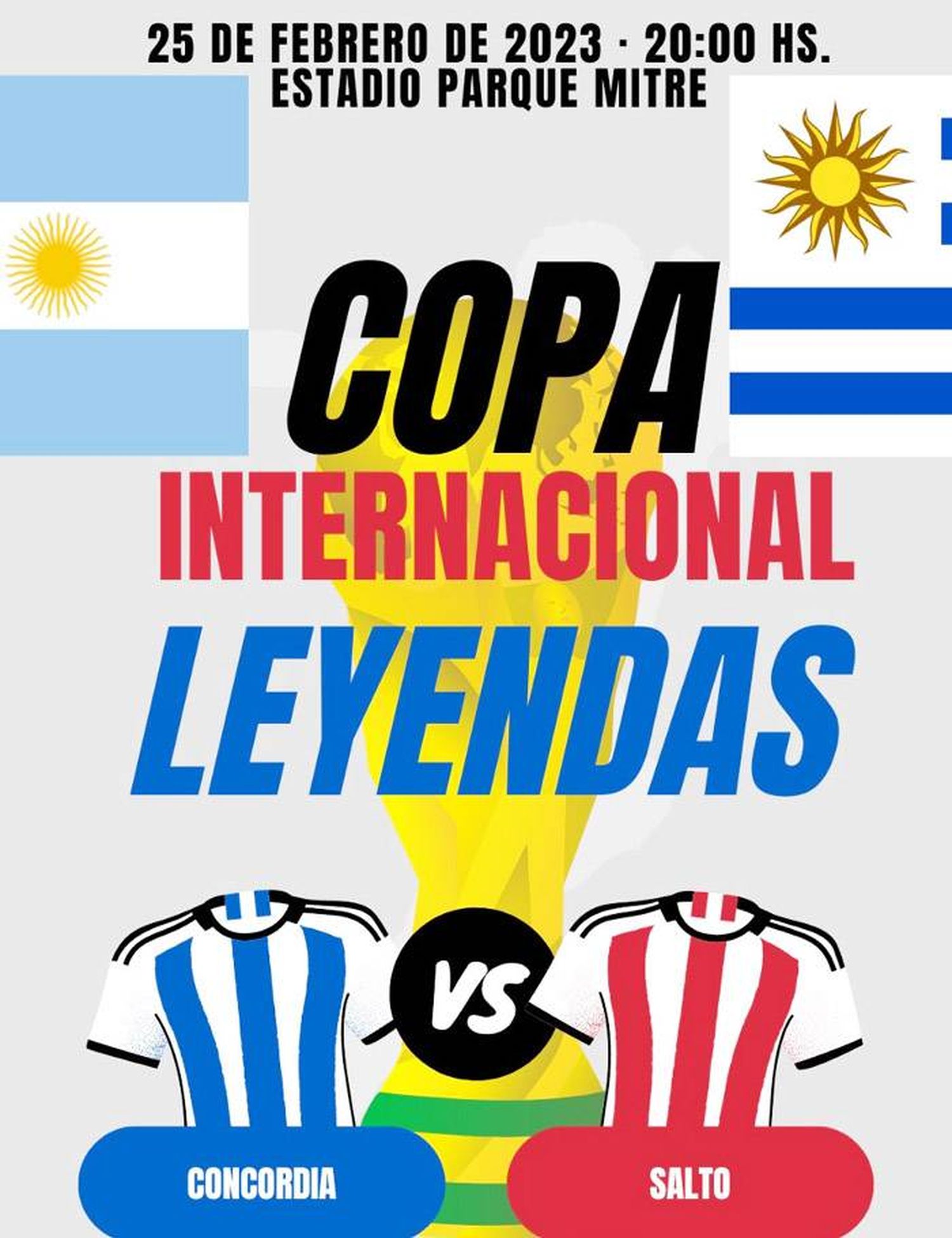 Hoy se disputará en el Parque Mitre, la Copa  Internacional Concordia vs. Salto, en su versión �SLeyendas⬝