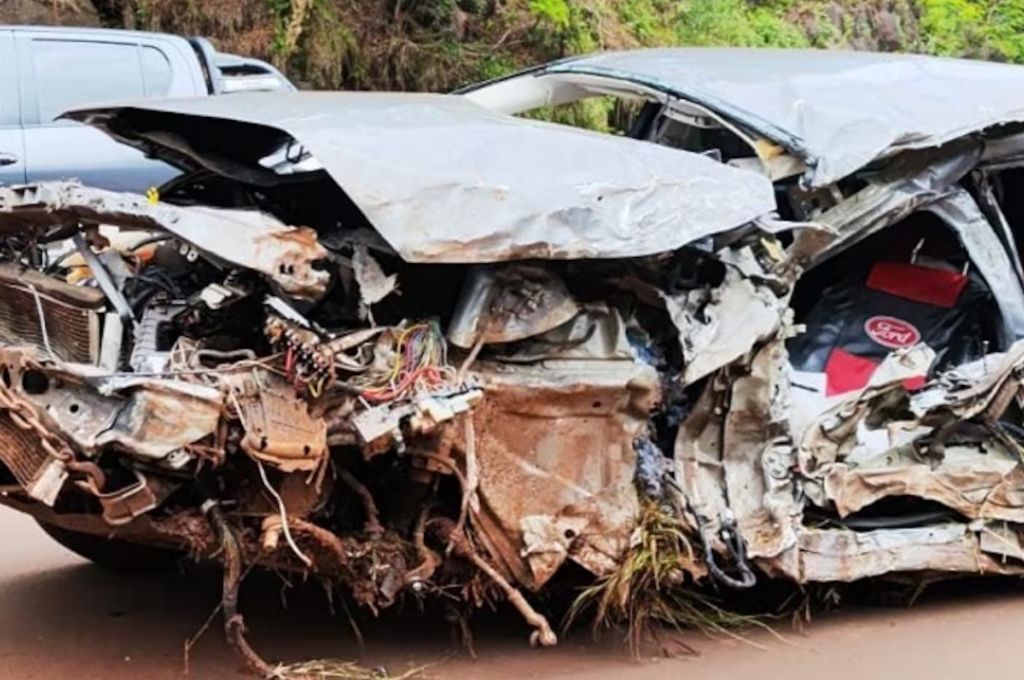 Así quedó el auto tras el accidente