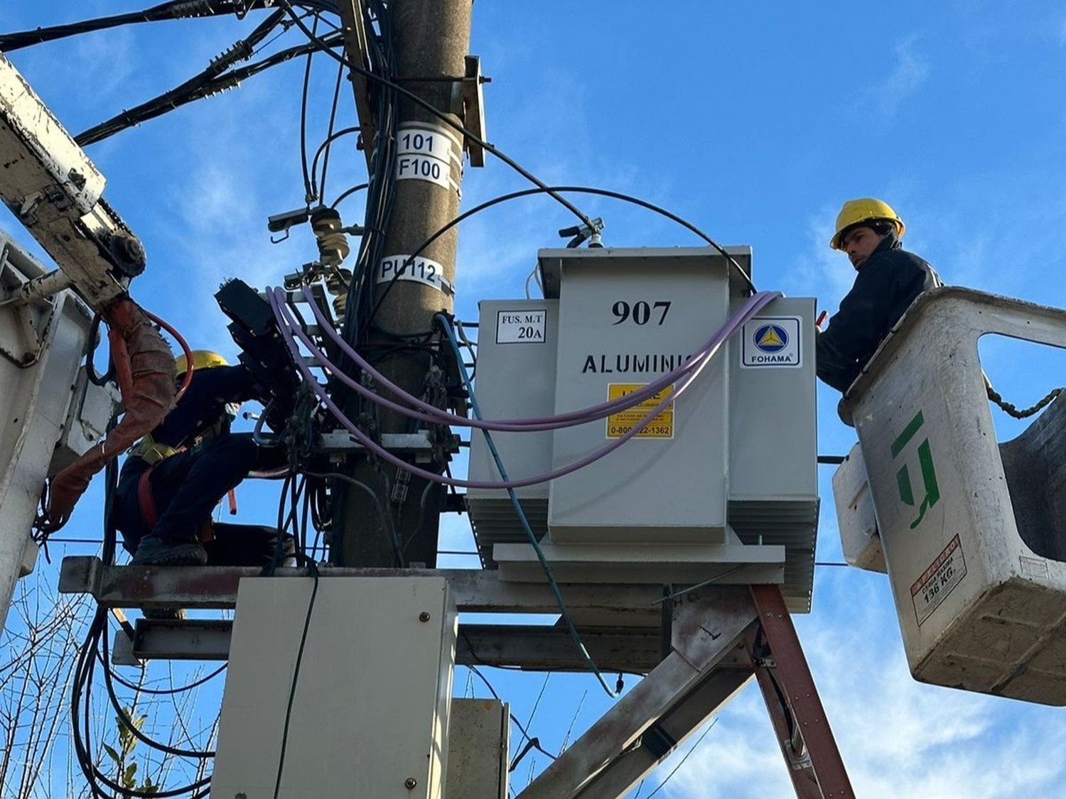 La Usina realizó trabajos en la red eléctrica en zona El Centinela