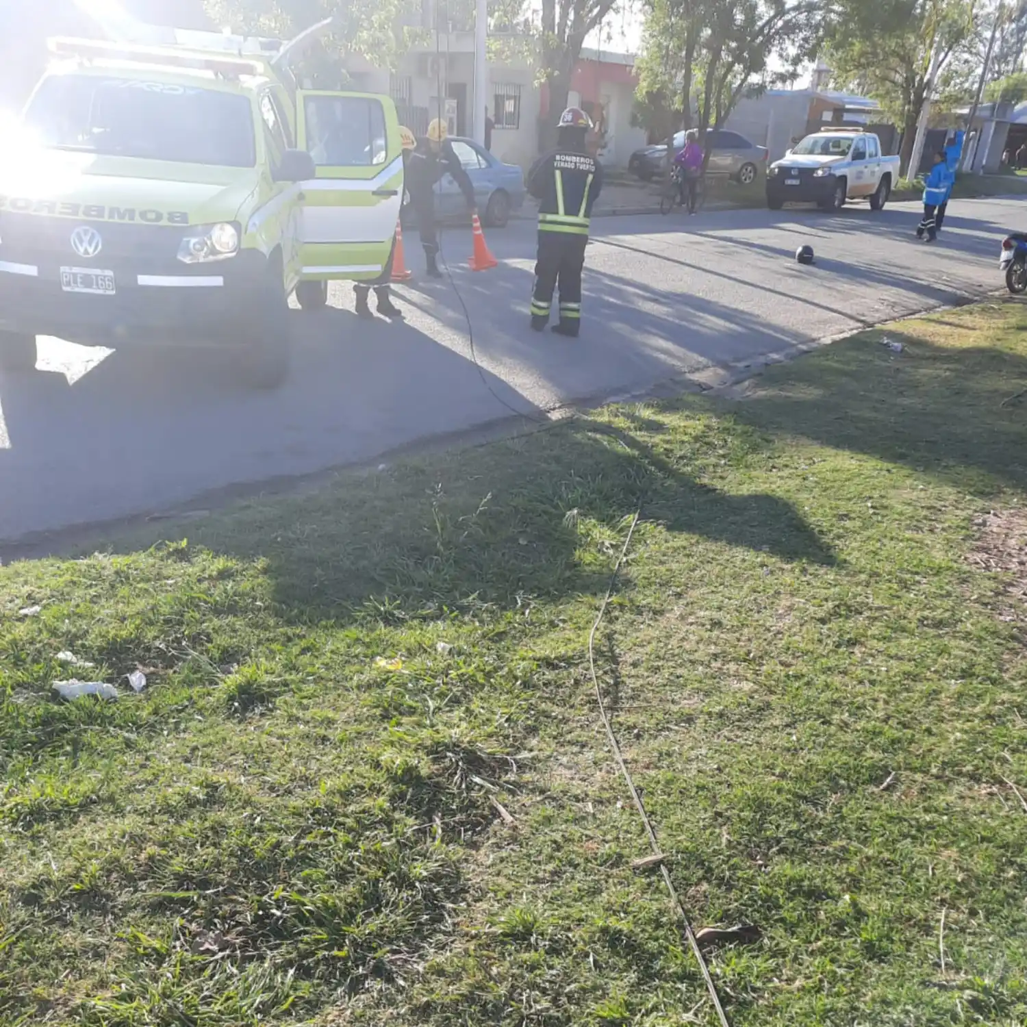 El episodio ocurrió en inmediaciones de Mariano López y Lisandro de la Torre. Foto: Bomberos Voluntarios.